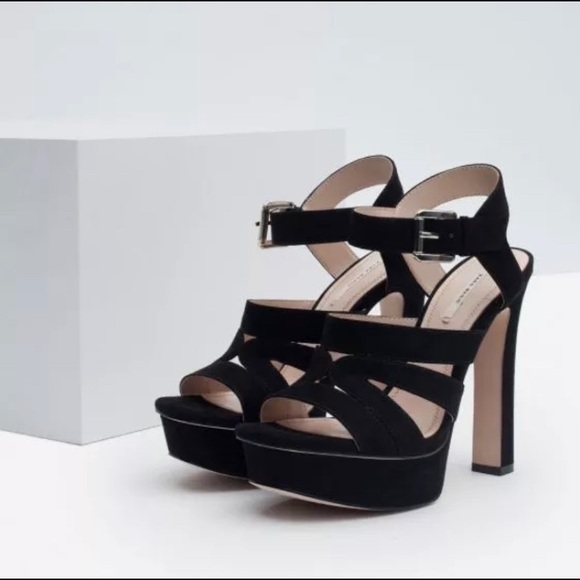 black heel platform sandals